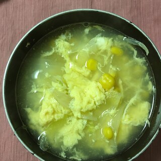 中華風☆コーンと玉ねぎの卵スープ